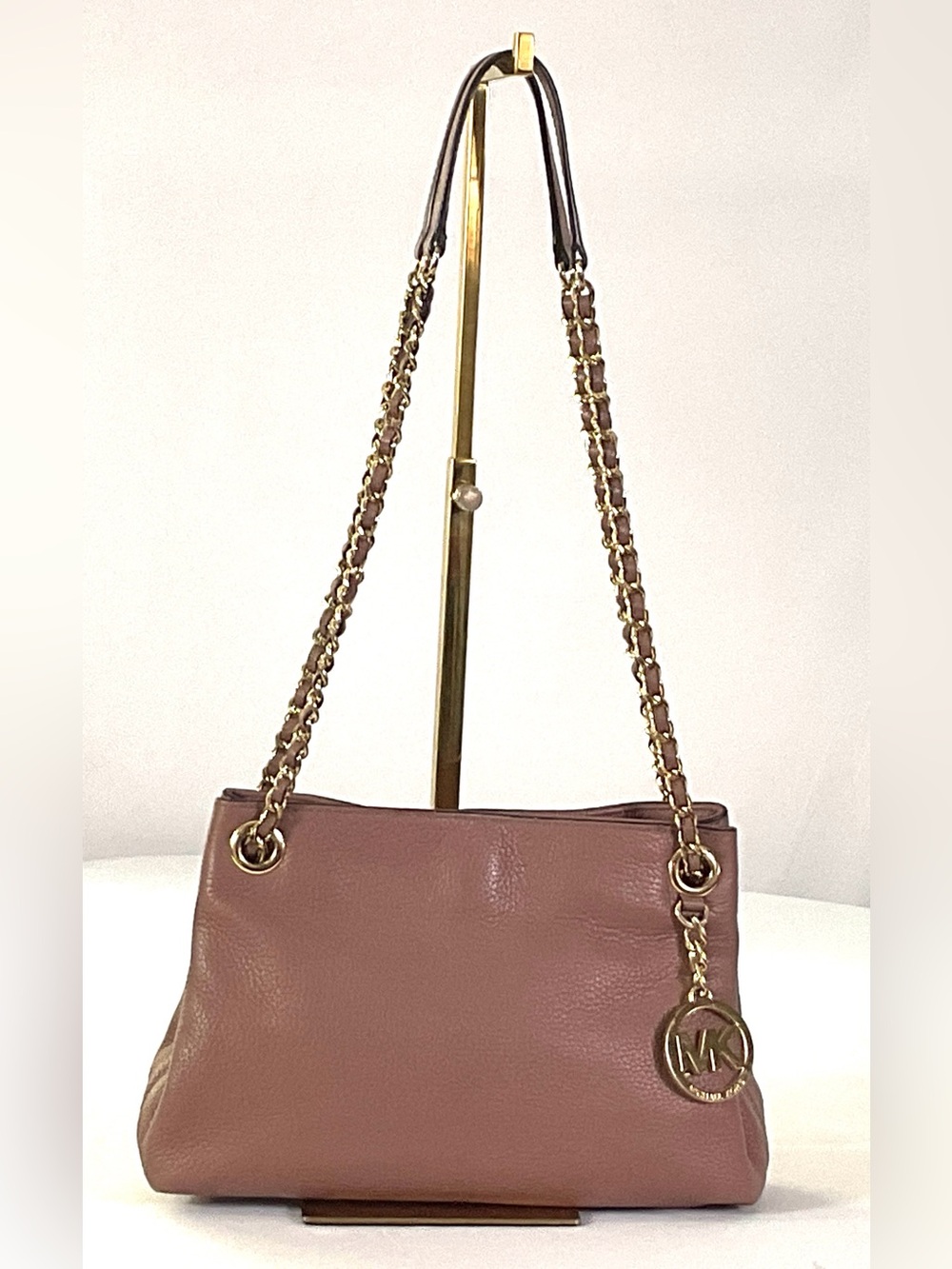 Michael, Michael, Kors, old Rose, pebbled, leather, jet set, shoulder bag
